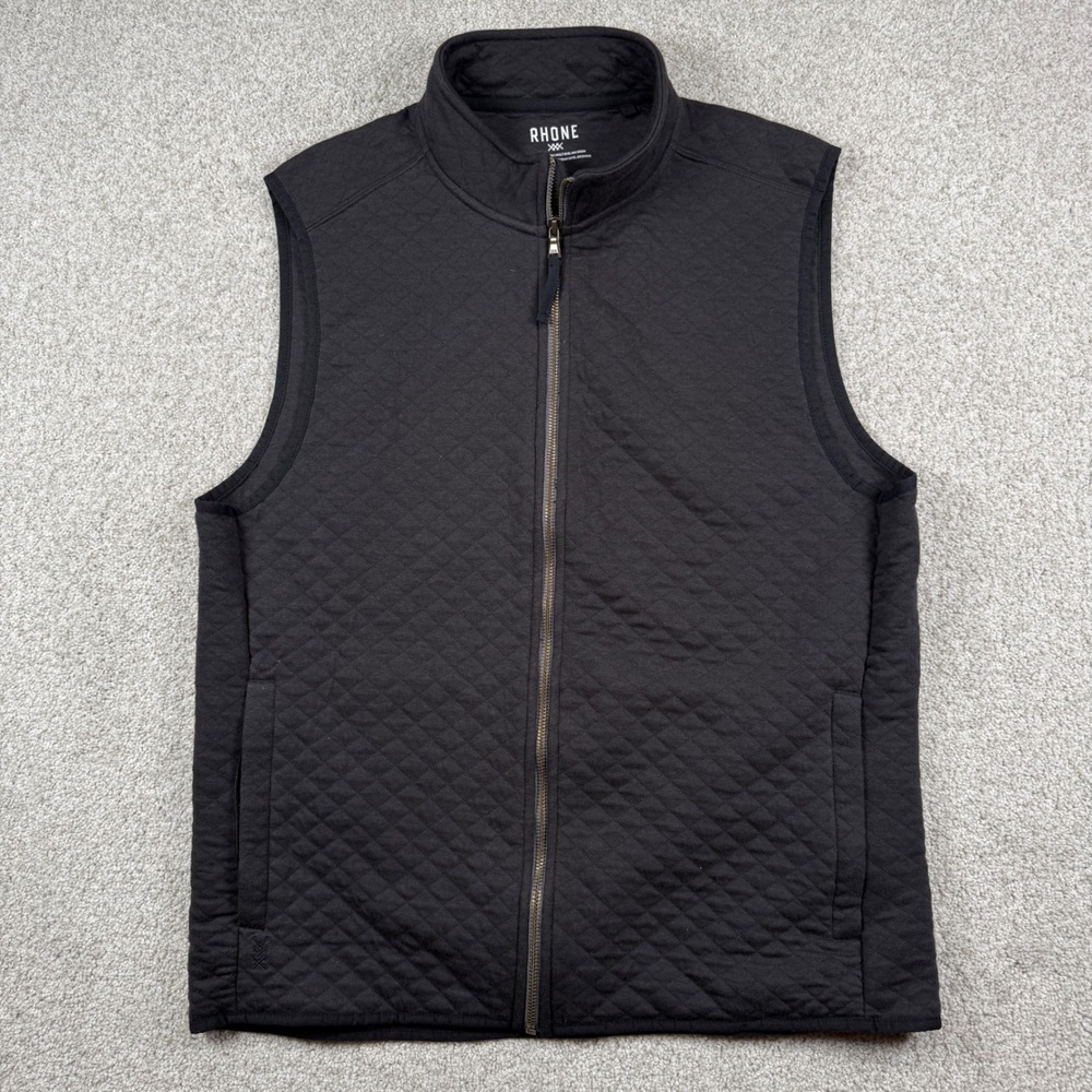 Rhone Vest Mens Large Black Quilted Full Zip Gramercy